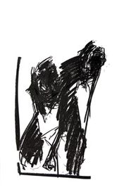 "Figur", Kreide/Kohle auf Papier, 2009-2010
